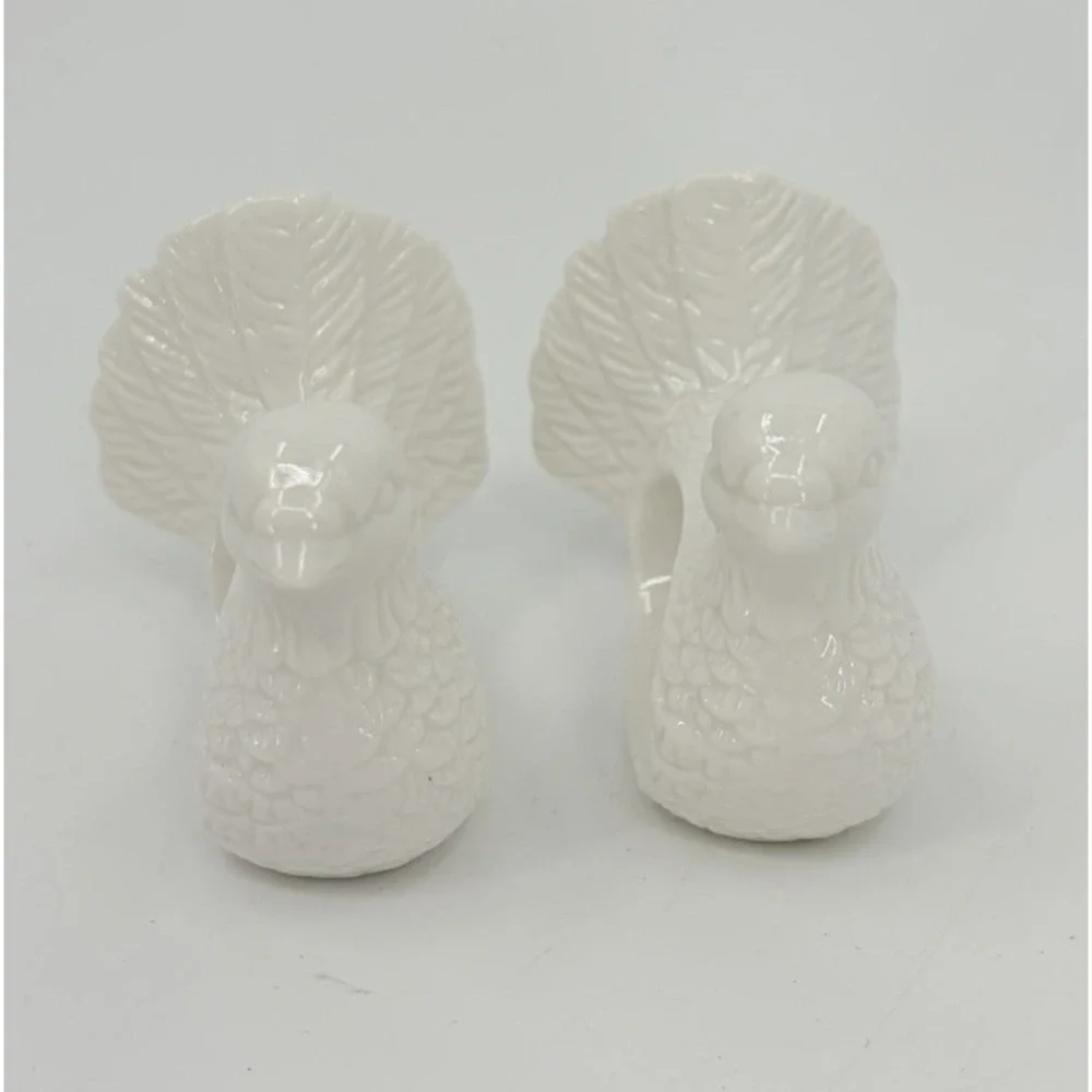 Vintage Shafford Design Dove Napkin Rings Set of 4 White Porcelain